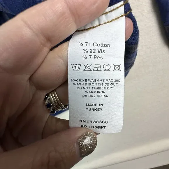 32 Bar Blues Shirt Mens Large Blue Plaid Textured Long Sleeve Button Down Shirt - Picture 12 of 13